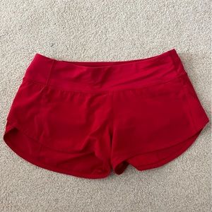 LULULEMON Red Speed-Up Low Rise Lined Short 2.5”